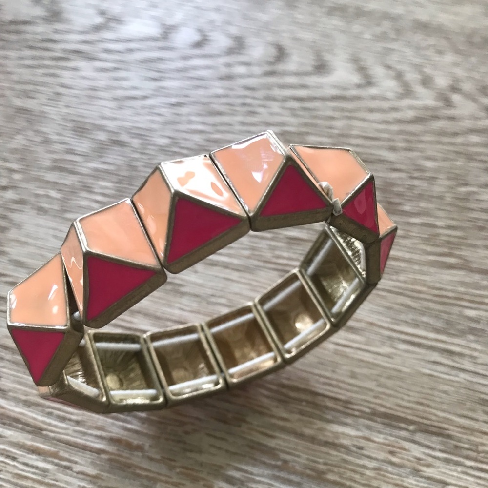 J. Crew Retro Stretch Enamel Geometric Bracelet